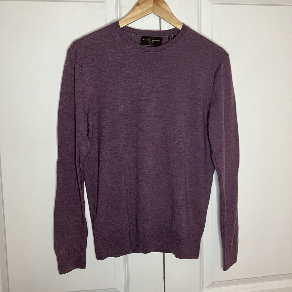 Black Brown 1826 Sweater Mens M 100% Extra Fine Merino Wool Academia Preppy Knit